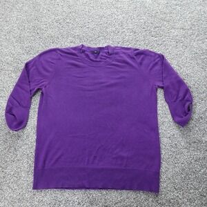 Gap Shirt Womens XL Purple Knit 3/4 Sleeve Pullover Preppy Casual Normcore